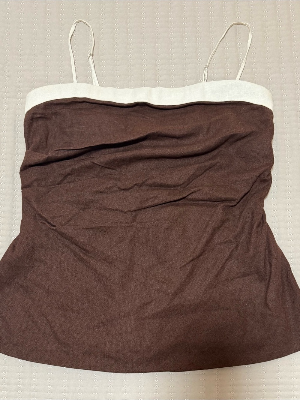 Abercrombie & Fitch Brown Strapless Tube Top with White Band